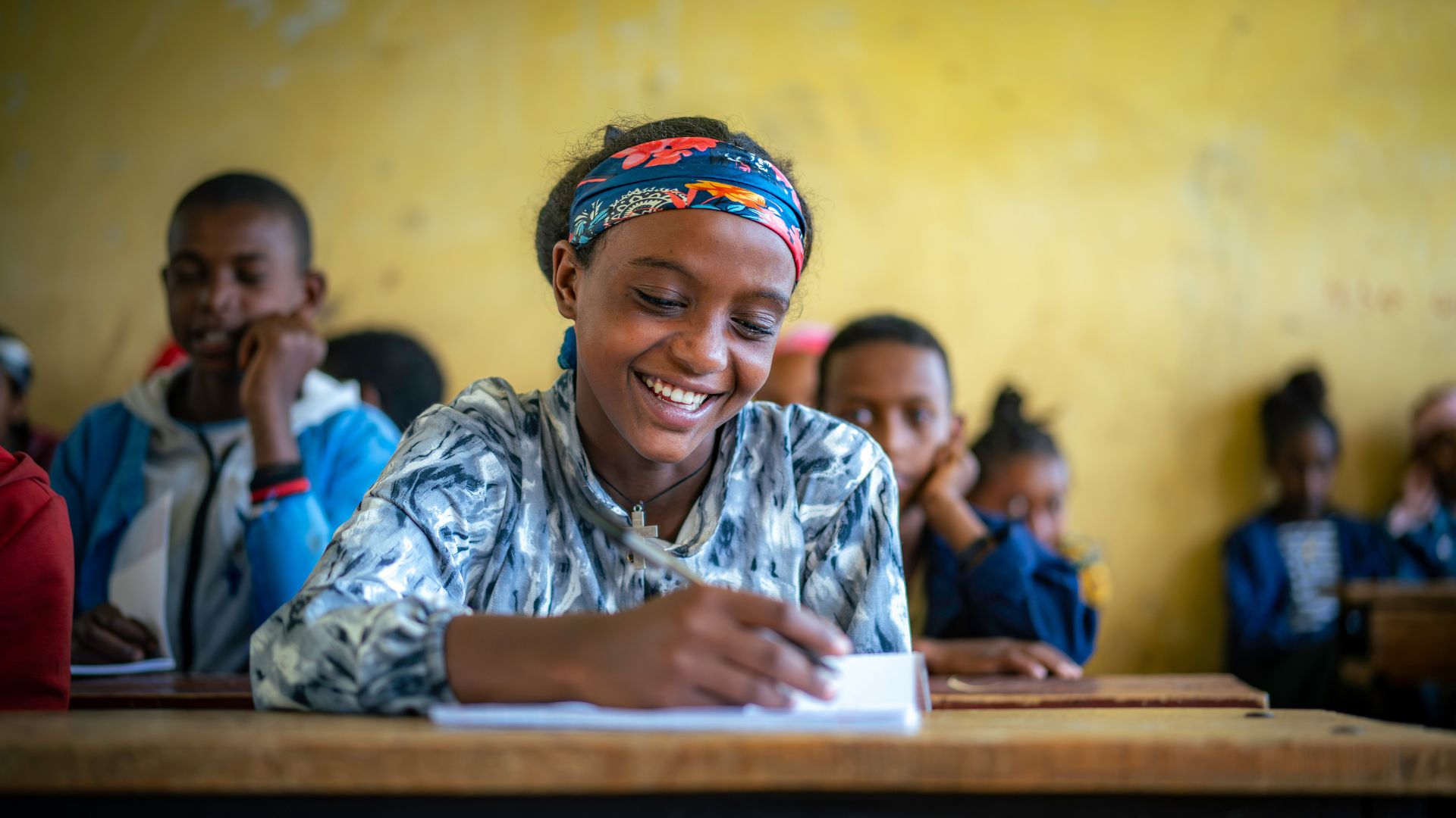 Meisje op school in Ethiopië