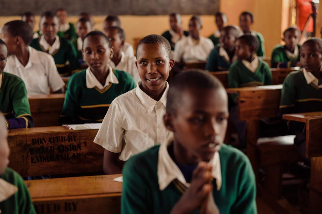 Kinderen in de klas in Tanzania